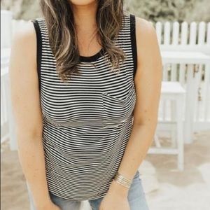 NWOT Carly Jean Los Angeles Striped Tank